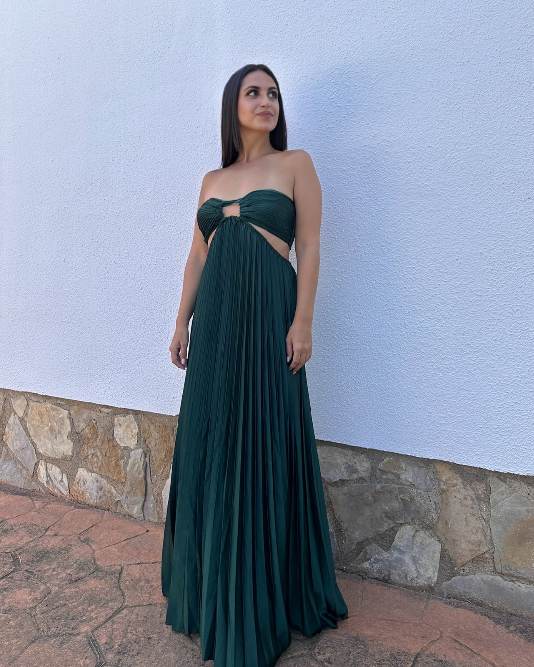 VESTIDO RASO PLISADO