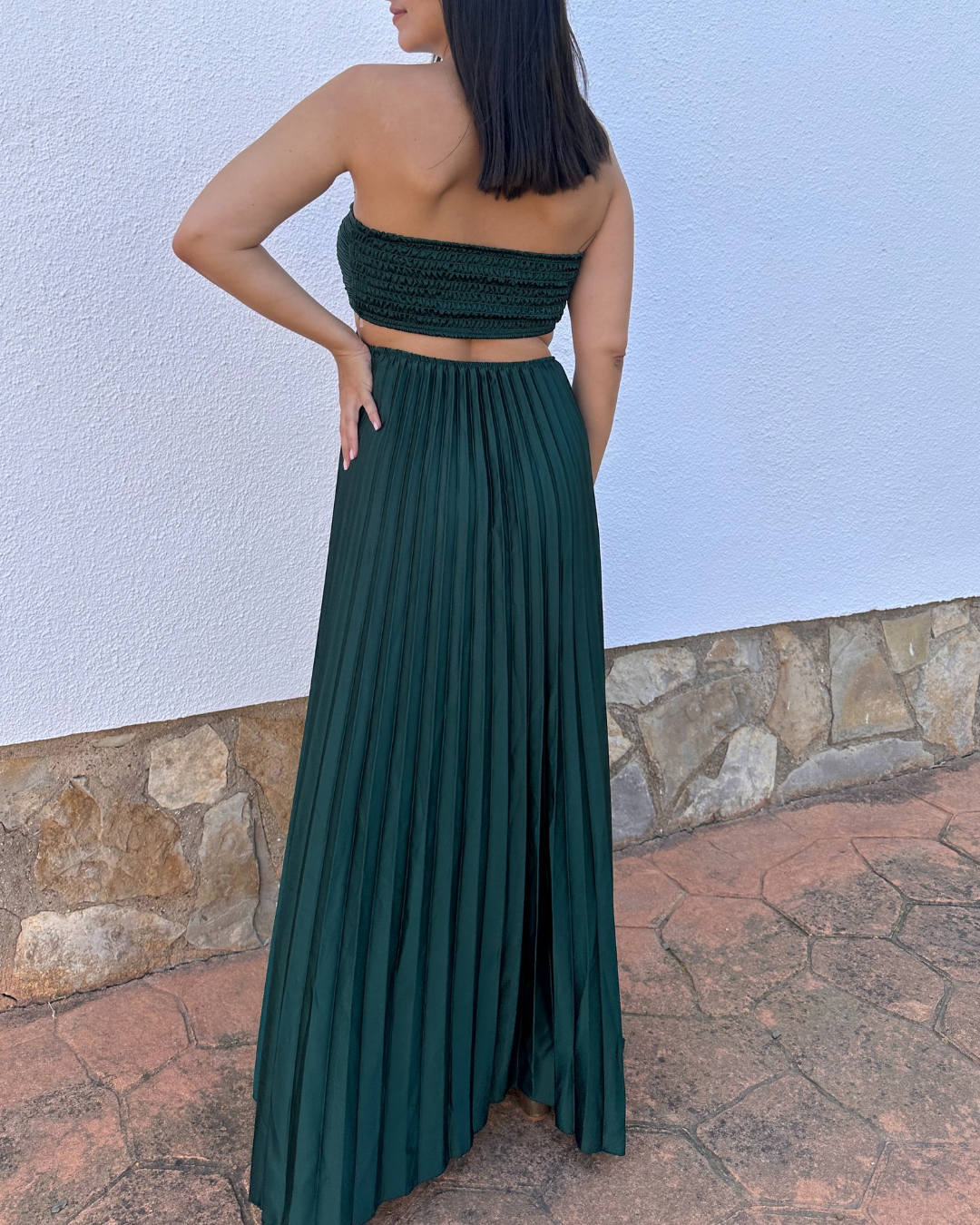 VESTIDO RASO PLISADO