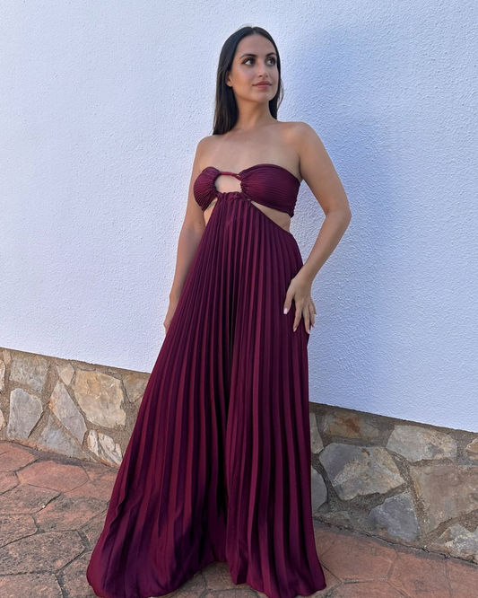 VESTIDO RASO PLISADO